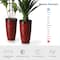 Glitzhome® 23.75" Eco-Friendly Honeycomb Textured Red Tall Plastic Planters, 2ct.